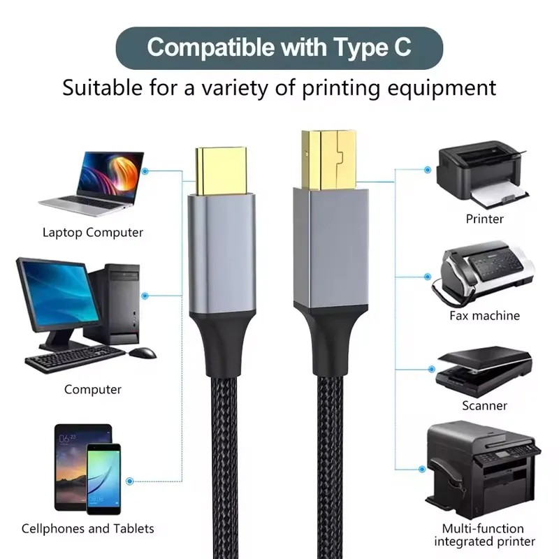 Kabel Type-C na USB B 1/5m