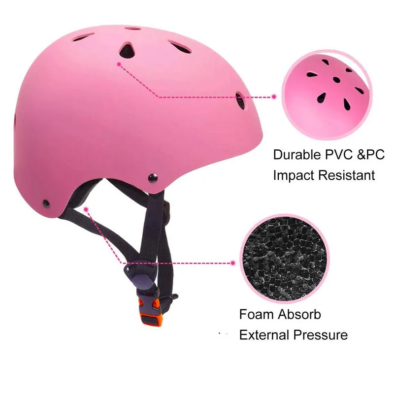 Kaciga za trotinet/rolere/skateboard (M 54-58 cm) roze