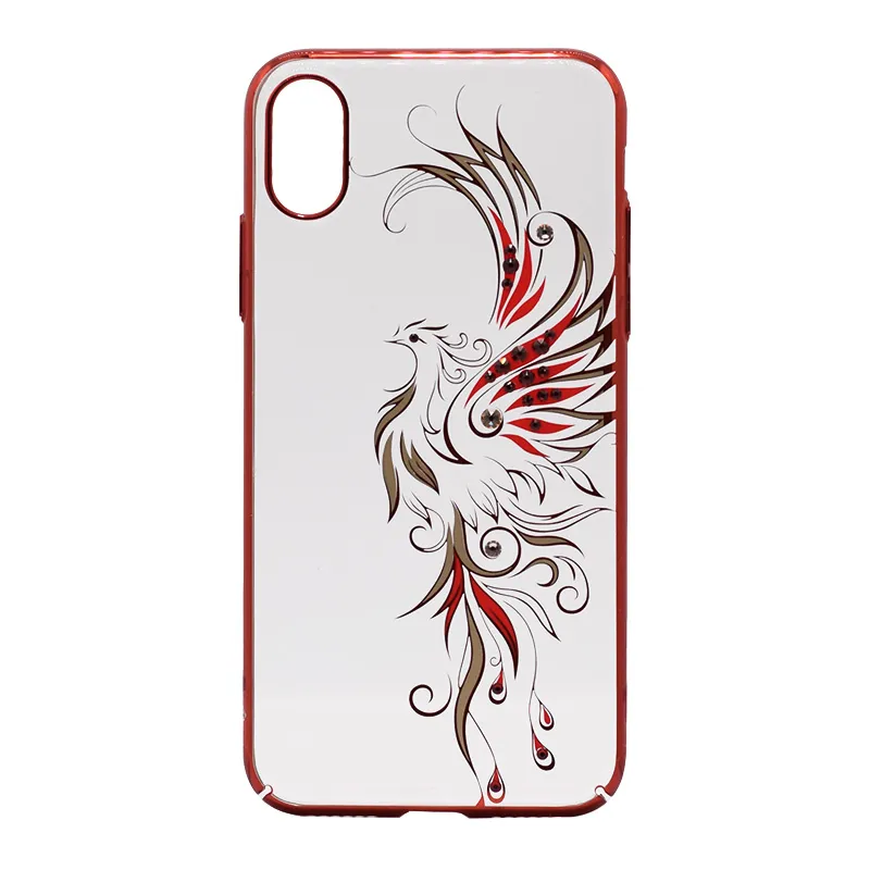 Kavaro Crystals iPhone X zlatna paun crveni