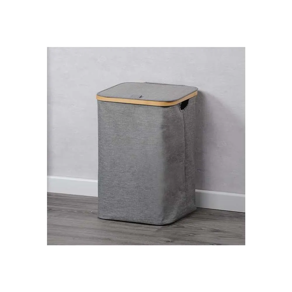KESPER Korpa za veš sa bambus okvirom Siva 50cm