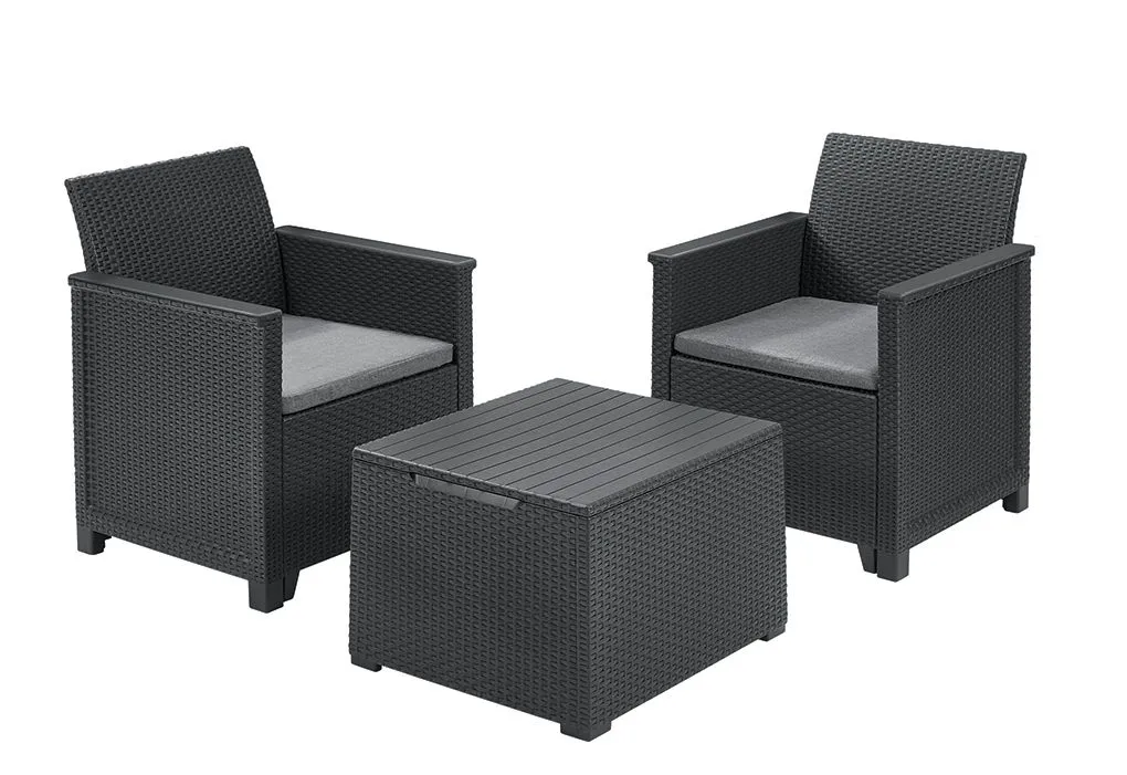 KETER Balkonski set Elodie sa box stolom, grafit