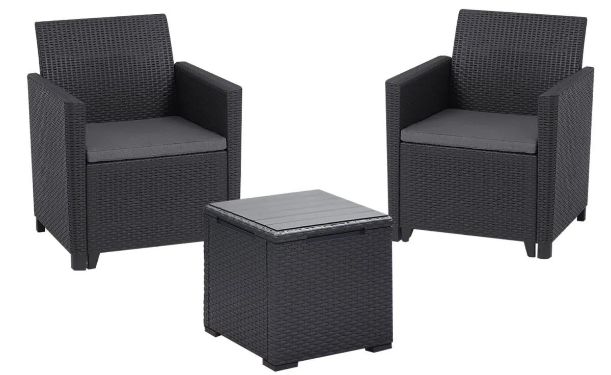 KETER Balkonski set Marie sa box stolom Vigo, grafit CU 259723