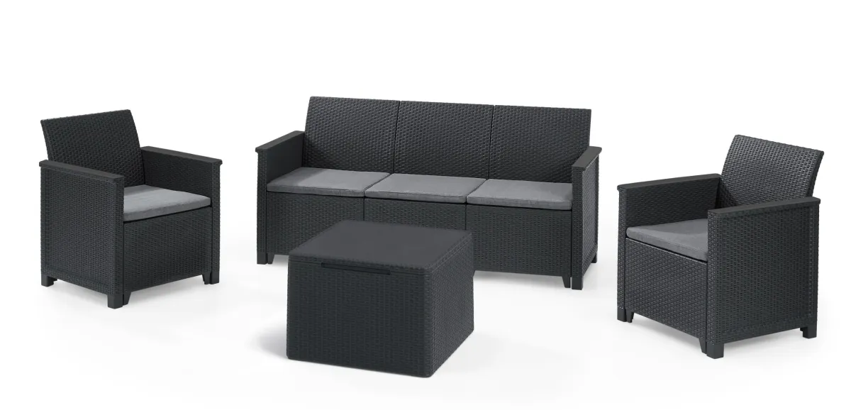 KETER Baštenska garnitura Elodie Modular 5 seater sa box stolom/ grafit
