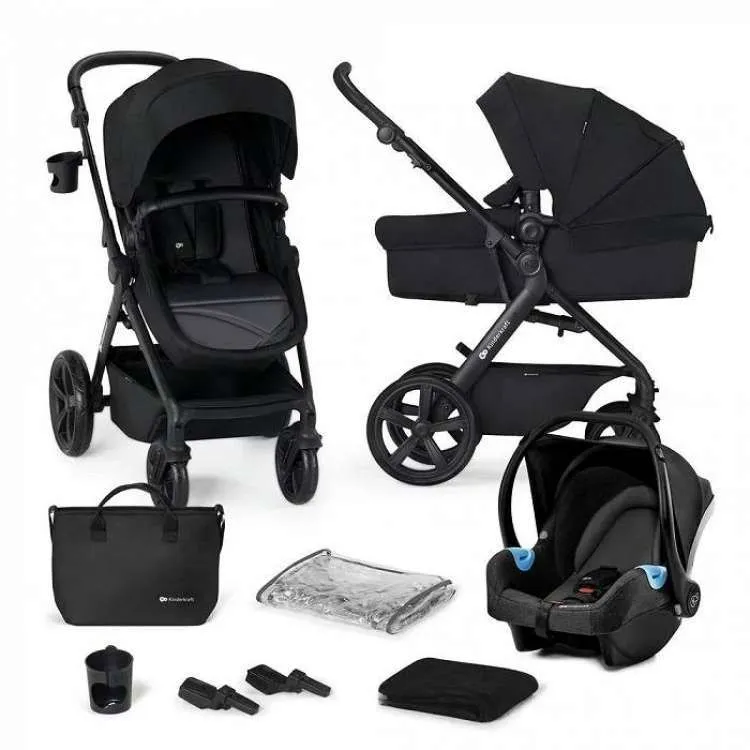 KINDERKRAFT Kolica za za bebe A-tour 3u1/ crna