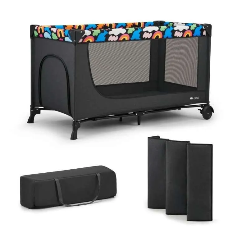 KINDERKRAFT Prenosivi krevetac Joy 2 happy shapes/ crna