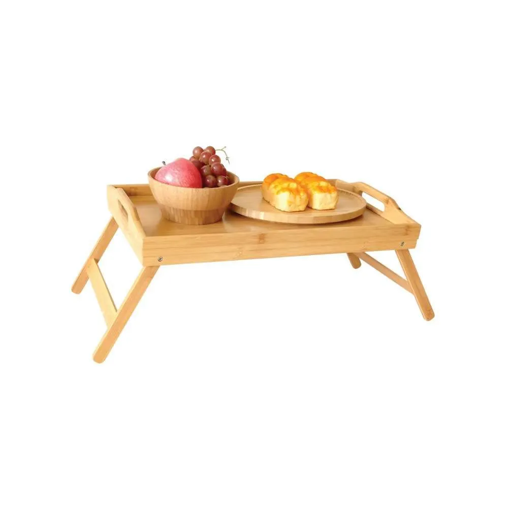 KINGHOFF  Poslužavnik za krevet bambus 50x30x23 cm