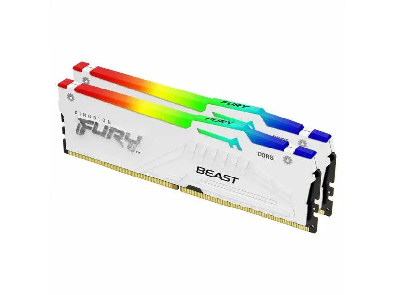 KINGSTON DIMM DDR5, 64GB (2x32), 5.600MHz, FURY Beast White RGB XMP (KF556C40BWAK2-64)