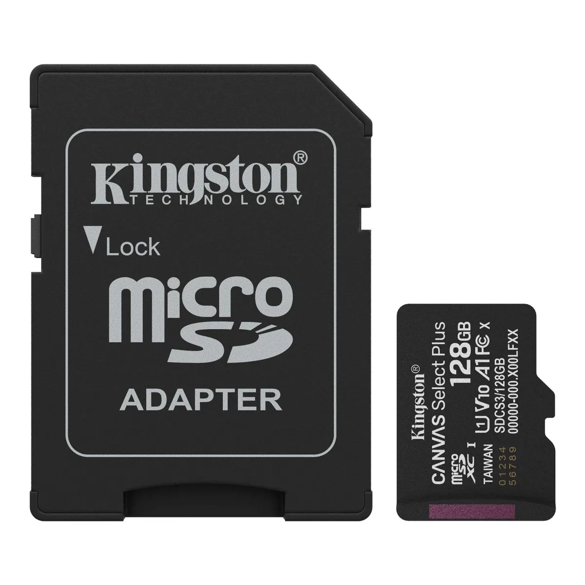 KINGSTON MicroSD 128GB/ Canvas Select Plus/ Class 10 UHS-I U1 V10 A1/ Read up to 150MB/s/ w/SD adapter