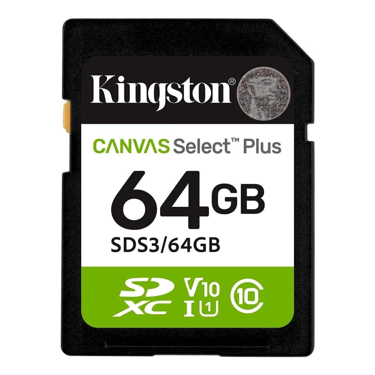 KINGSTON SD Card 64GB/ Canvas Select Plus/ SDHC Class10 UHS-1 U1 V10/ up to 100MB/s read