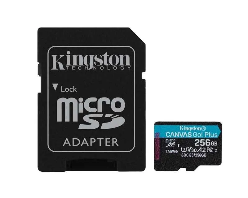 KINGSTON U3 V30 microSDXC 256GB Canvas Go Plus 170R A2 + adapter SDCG3/256GB