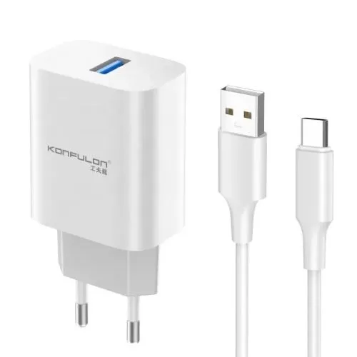KONFULON Kućni punjač C87+USB Type C Px24, 5V/3A