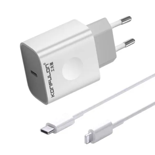 KONFULON Punjač 20W + Lightning kabl ,C69D, 1m