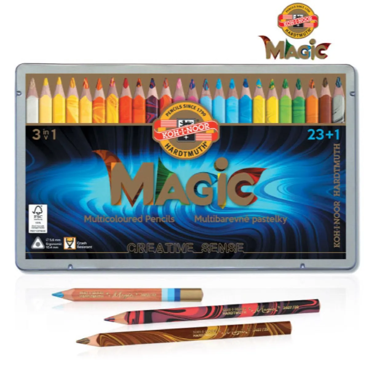KOOH-I-NOOR Drvene bojice Magic, set 1/24 metal box 3408