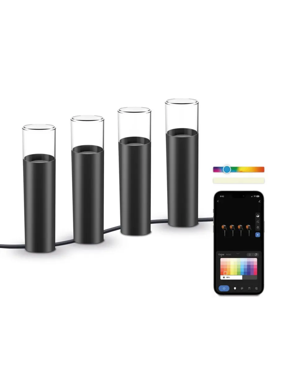 KSIX Set lampi BXOUTL2 Smart LED, RGBIC+W 4KOM, spoljašnji