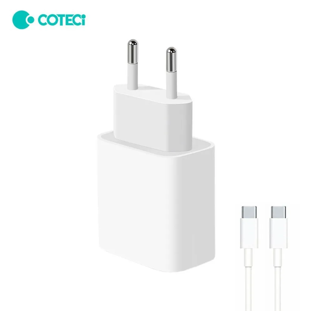 Kucni punjac Coteci CS5193 20W sa PD na lightning kablom beli