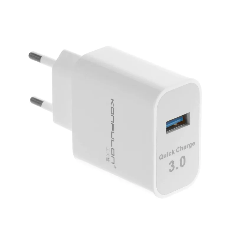 Kucni punjac KONFULON C27/ QC 3.0/ 2.1A sa iPhone lightning kablom beli