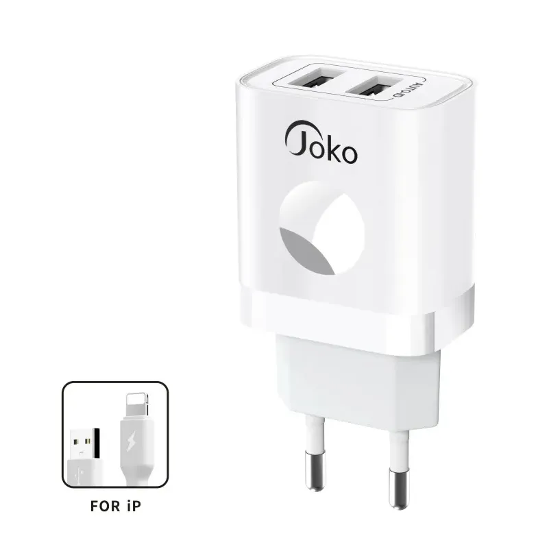Kucni punjac KONFULON JK72/ 2xUSB/ 2.4A/12W/ sa iPhone lightning kablom beli
