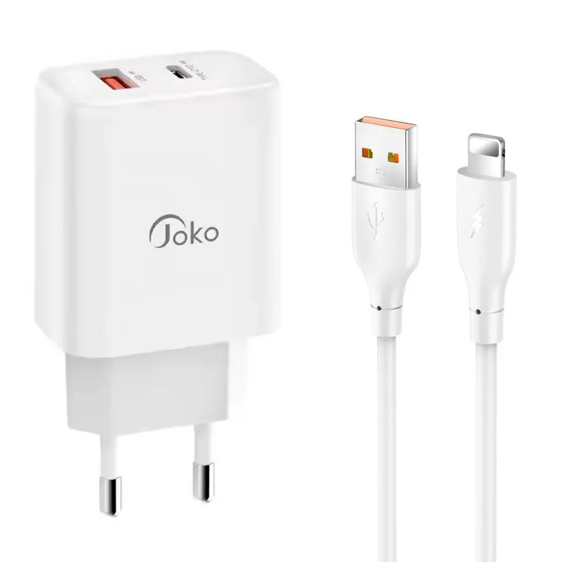 Kucni punjac KONFULON JK87/ QC 20W/ PD 30W/ sa iPhone lightning kablom beli