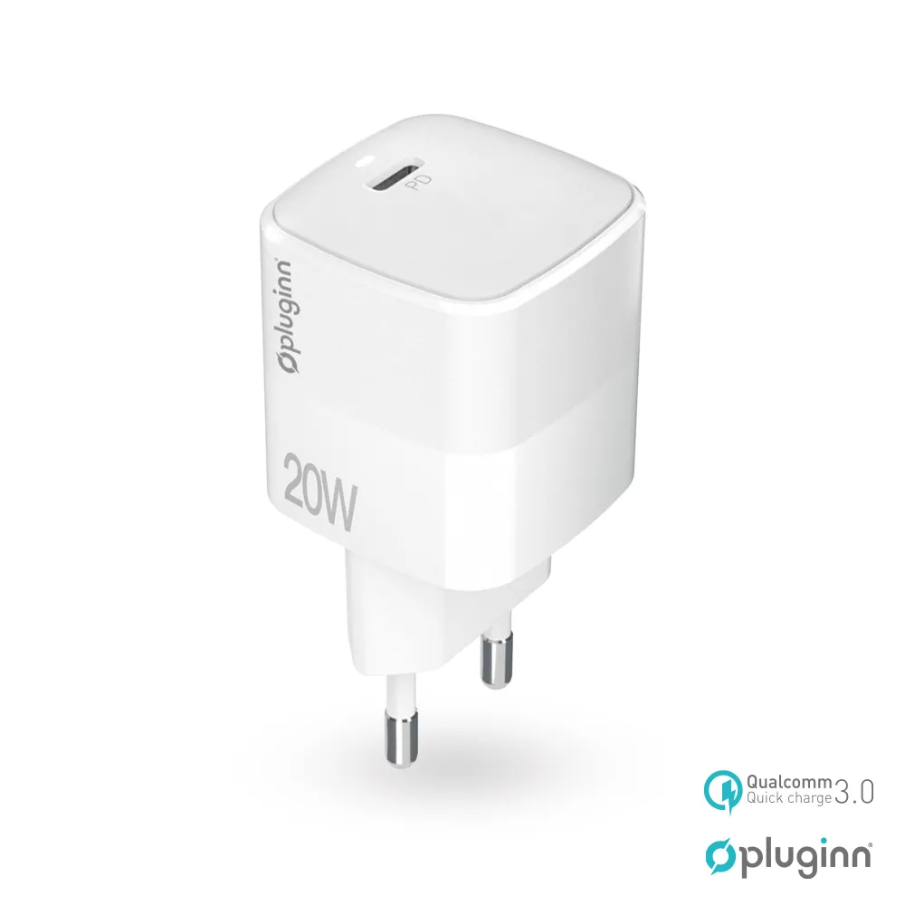 Kucni punjac Pluginn PI-D61S/ PD3.0/ PPS/ 20W sa PD Type C kablom beli CE