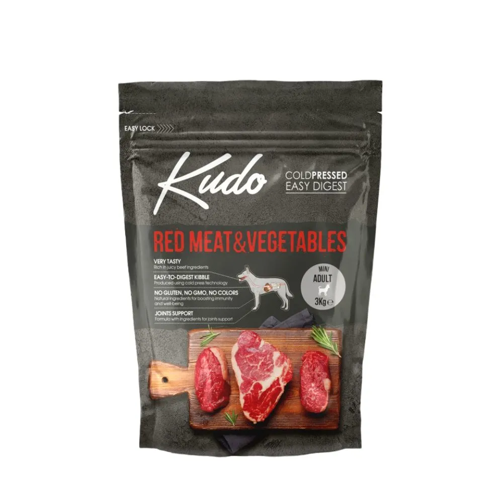 KUDO Hrana za pse Crveno meso i povrće Mini adult 3kg