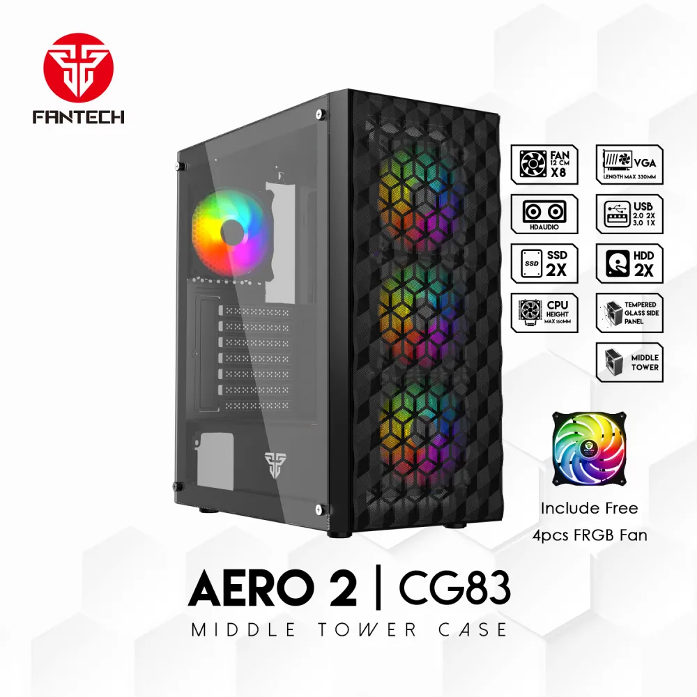 Kućište Gaming Fantech CG83 Aero 2 crno