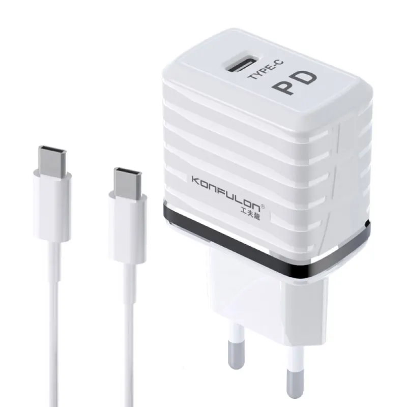 Kućni punjač KONFULON Joko C32D+DC15 PD 20W sa kablom Type-C na Type-C