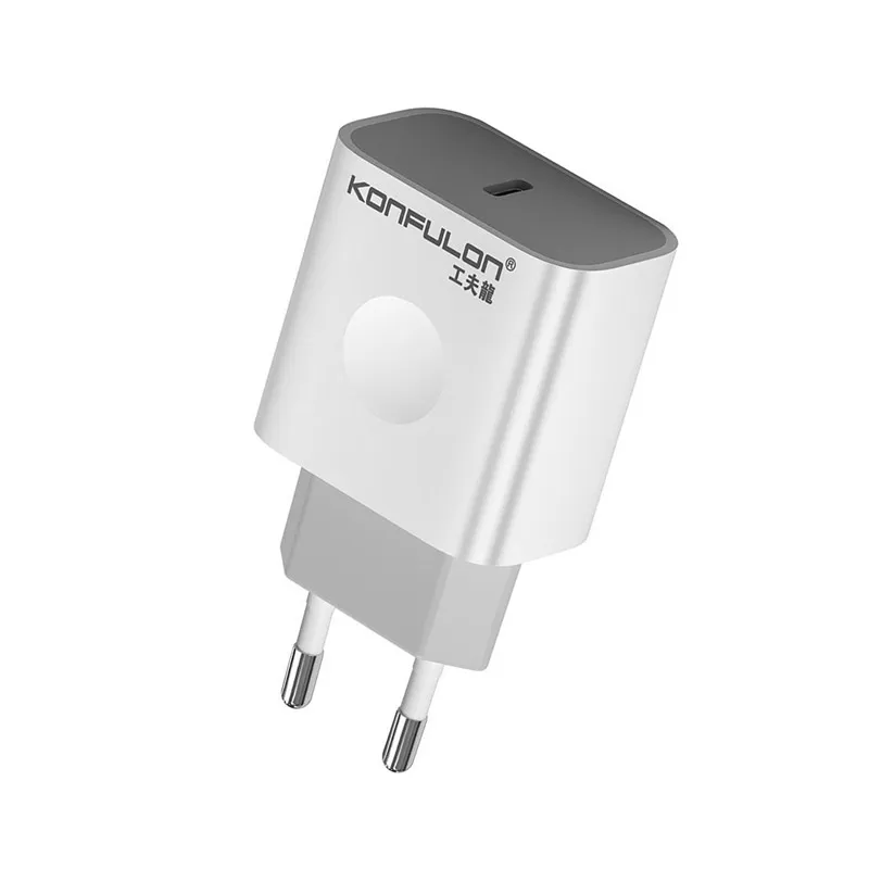 Kućni punjač KONFULON Joko C69D+DC13 PD20W sa kablom Type-C na iPhone Lightning beli 1m