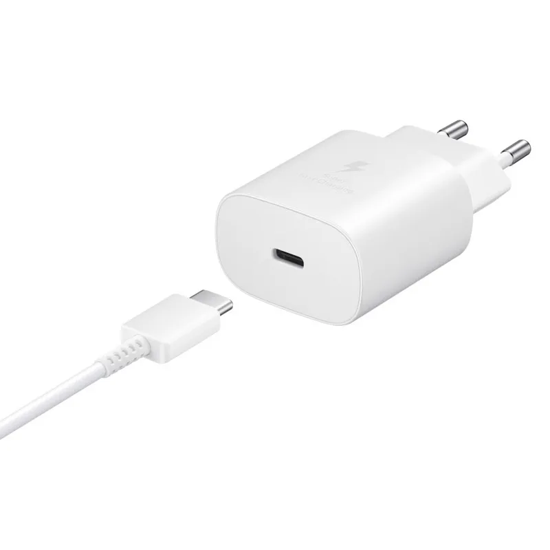Kućni punjač PD 25W PPS HQ sa kablom Type-C na Type-C beli
