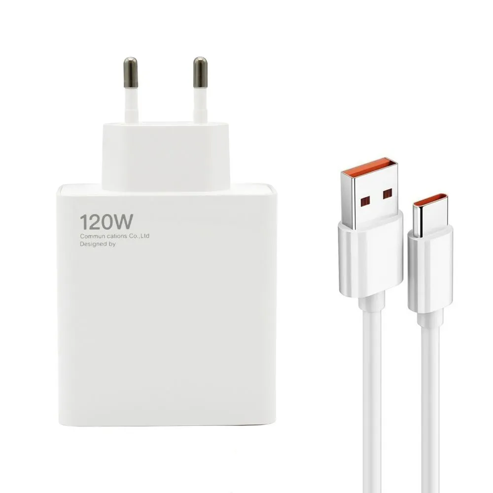Kućni punjač Super Fast 120W GaN sa USB A na Type C kablom/ bela