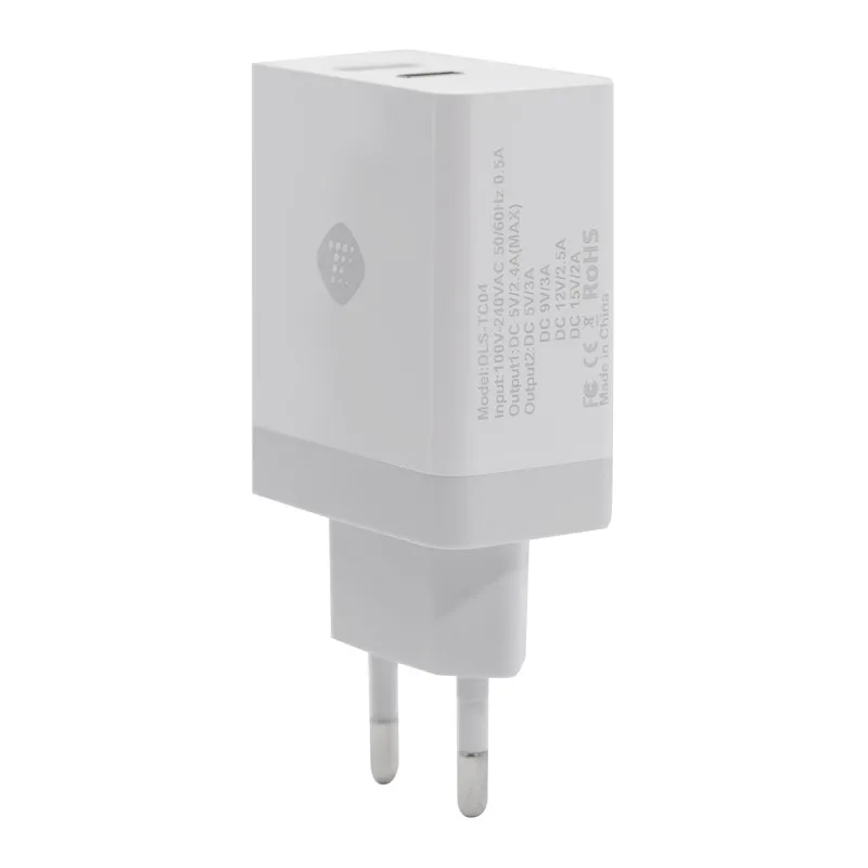 Kućni punjač Teracell Evolution DLS-TC04 Fast USB 2.4A + PD 30W max 3A beli