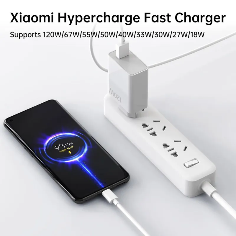 Kućni punjač Xiaomi PD 120W sa kablom USB na Type-C beli EU