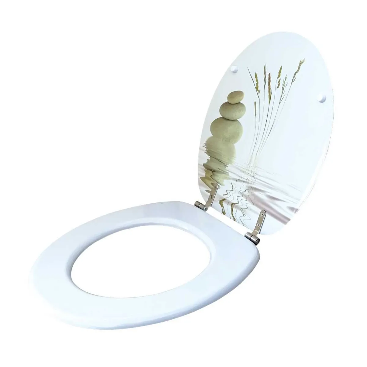 LAGUNA WC daska, lakirani medijapan, dezen POND, Inox šar