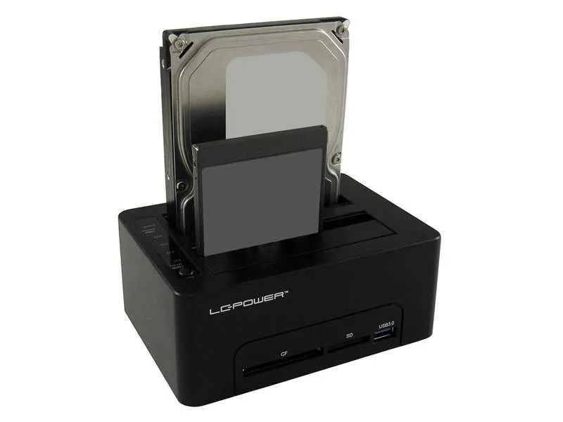LC POWER HDD DOCKING/ USB3.0/ 2x HDD/SSD/ Card reader + 1x USB3.0/ LC-DOCK-U3-CR