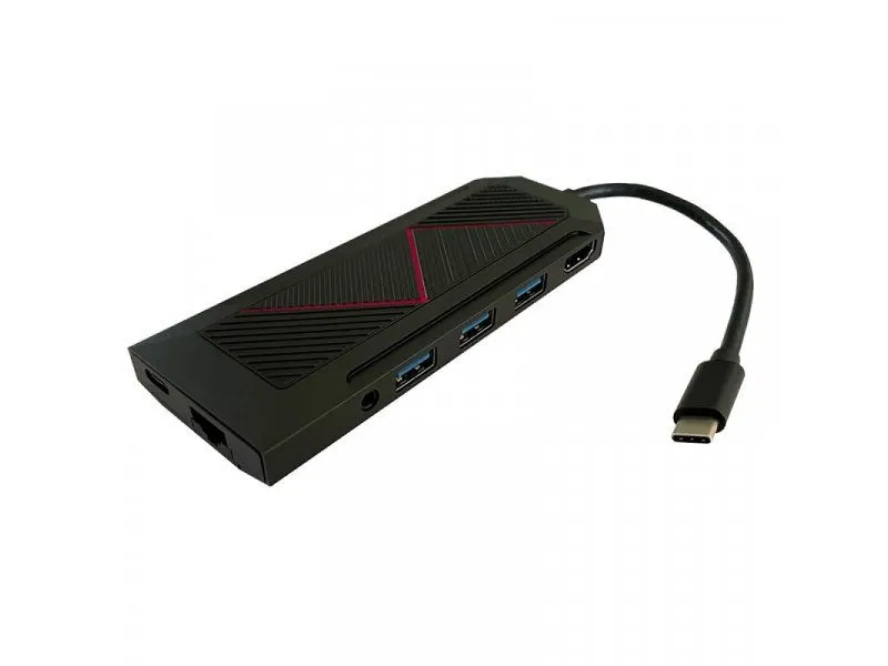 LC POWER LC-HUB-C-MULTI-6-RGB USB Type C HUB 9-in-1 multi-hub