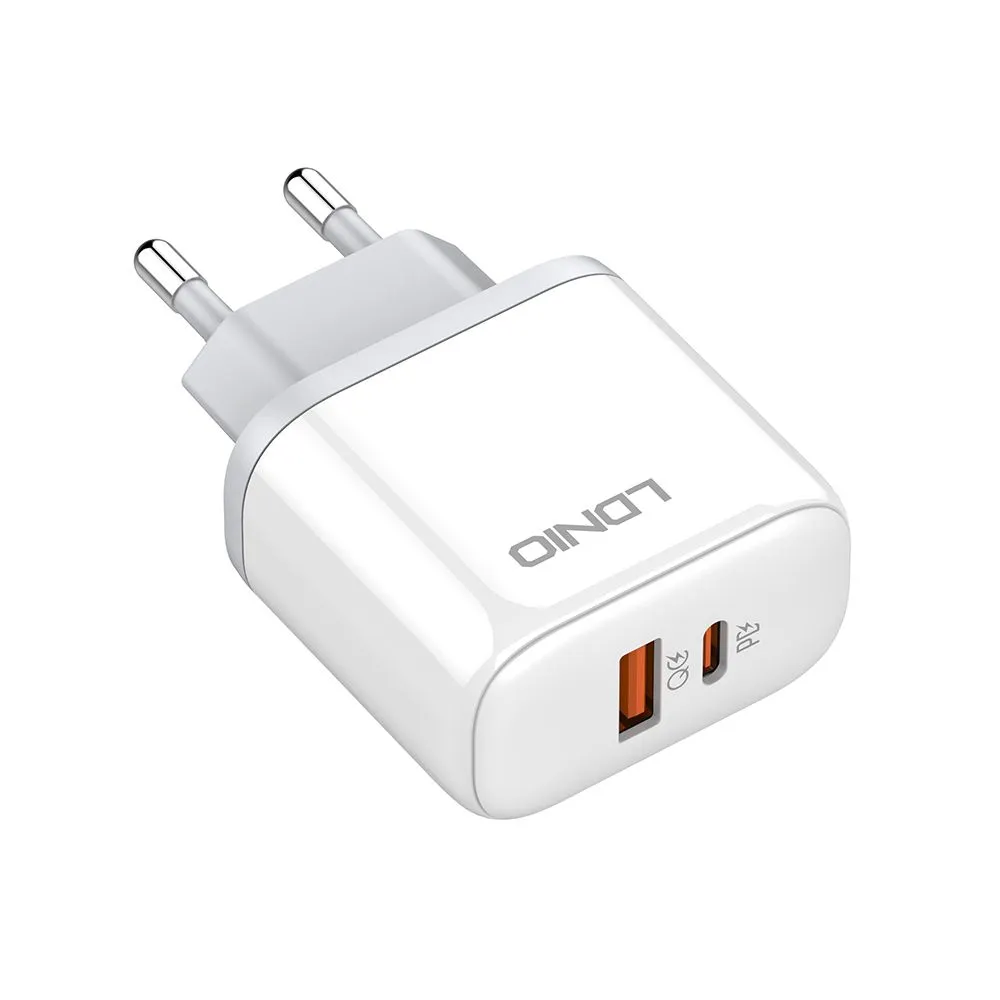 LDNIO Kućni punjač A2526C Fast 3A/45W PD+QC3.0 Type C-Type C, bela