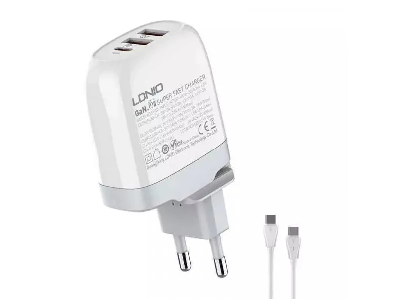 LDNIO Kućni punjač A3511Q 65W/ bela