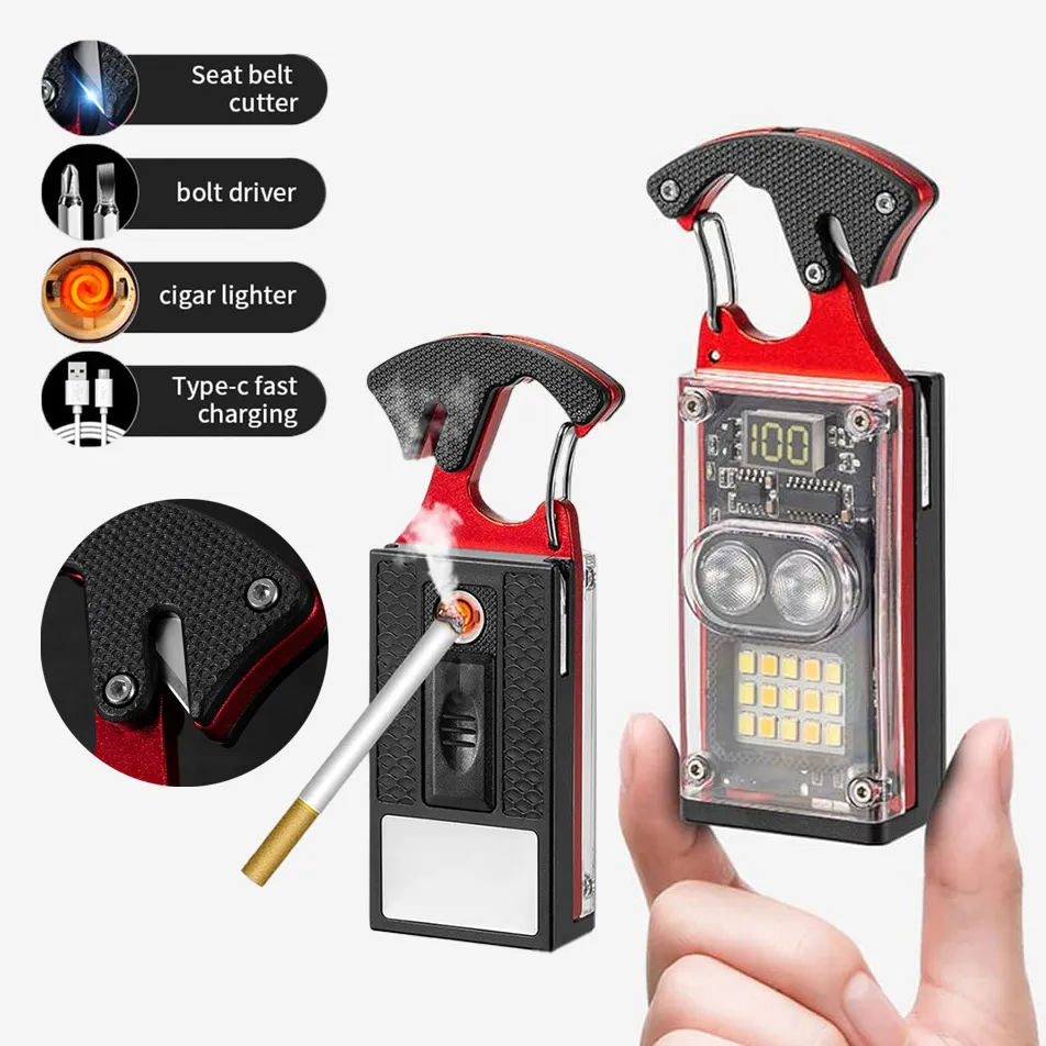 LED lampa privezak/ otvarac za flase sa upaljacem i srafcigerima/ crna