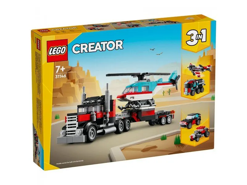 LEGO Kamion s ravnom platformom i helihopterom 31146
