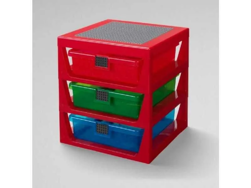 LEGO Polica sa 3 fioke i podloga za gradnju -crvena