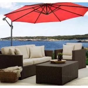 LEMON PLANET Viseći suncobran 300cm Parasol, crvena
