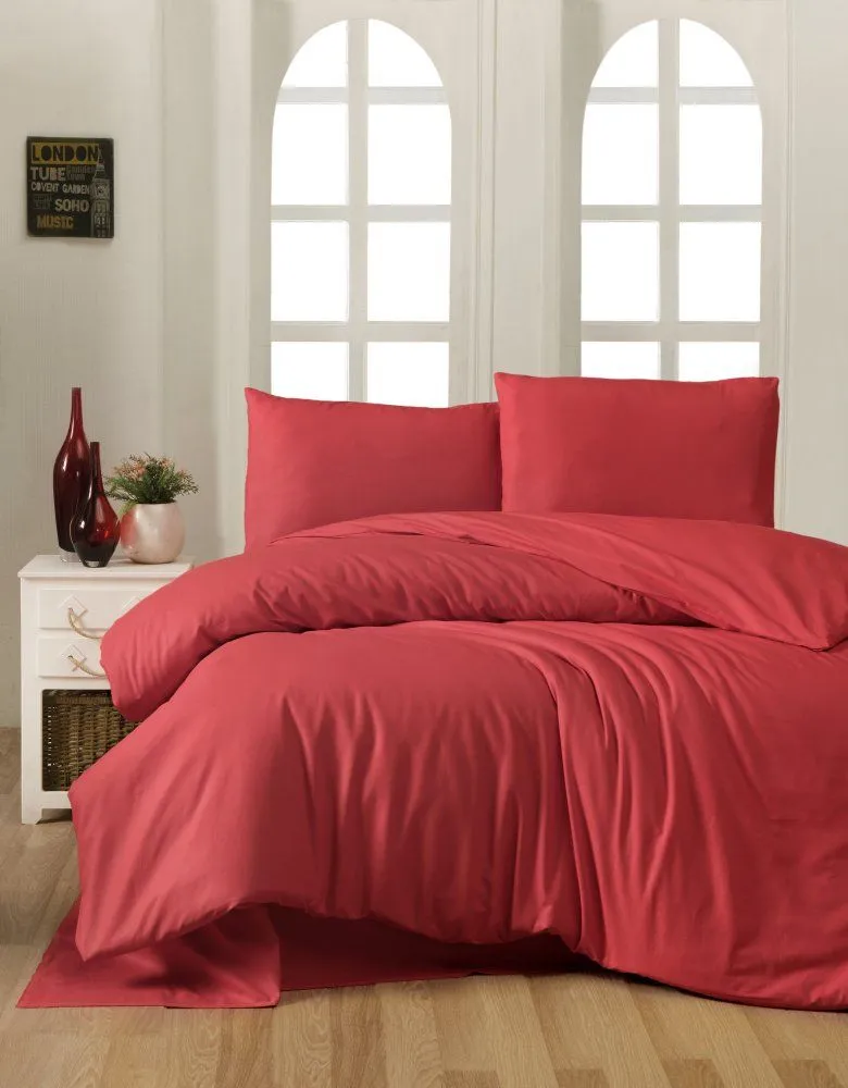L`ESSENTIEL MAISON Ranforce posteljina 135 x 200 cm Red