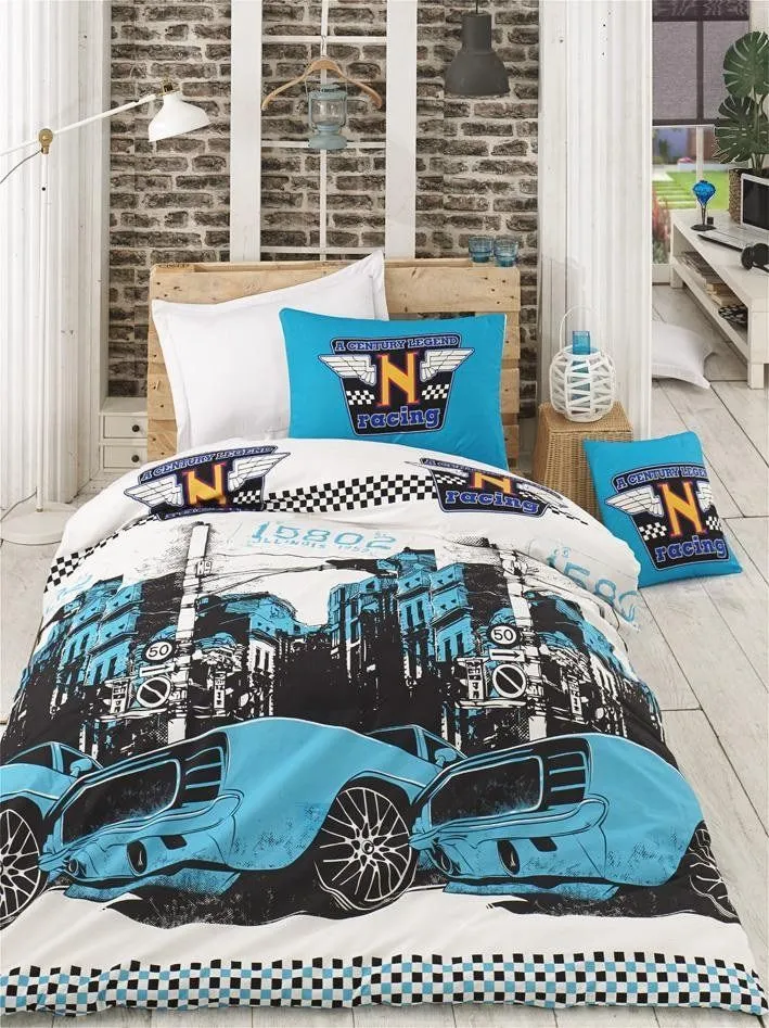 L`ESSENTIEL MAISON Ranforce posteljina 200x220 cm Bolide Turquoise
