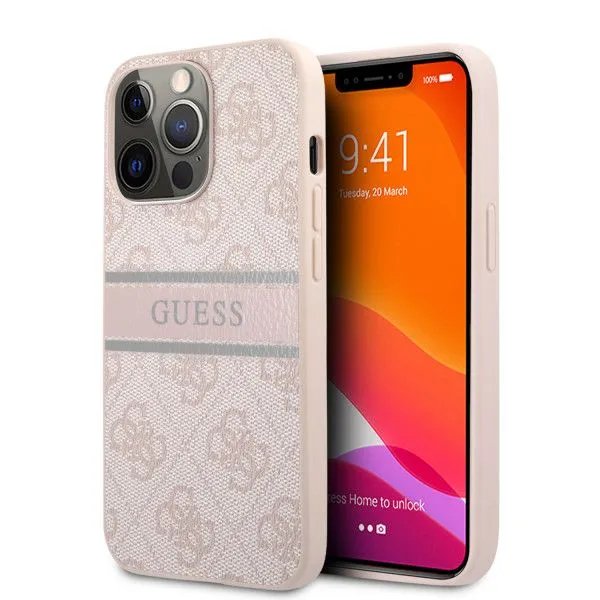 LICENSED GUESS GUESS Futrola za iPhone 14 Pro PU 4G STRIPE PINK