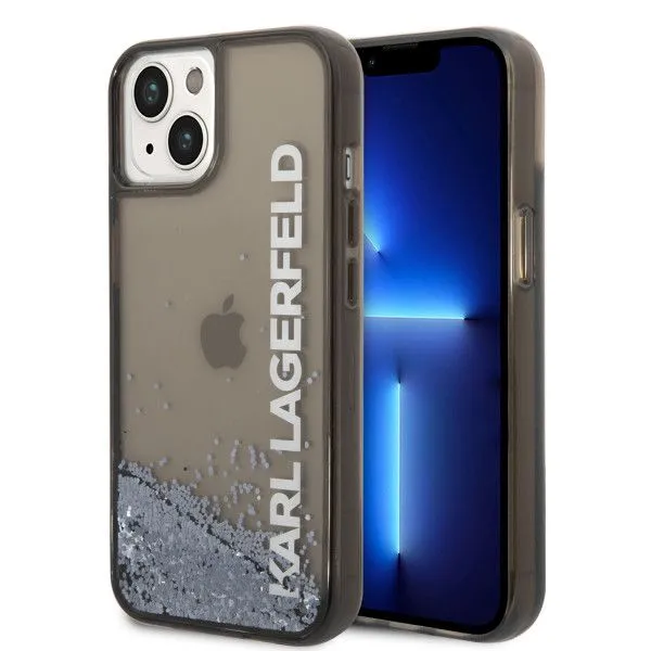 LICENSED KARL LAGERFELD Karl Lagerfeld Futrola za iPhone 14 LIQ. GLITTER ELONG BLACK
