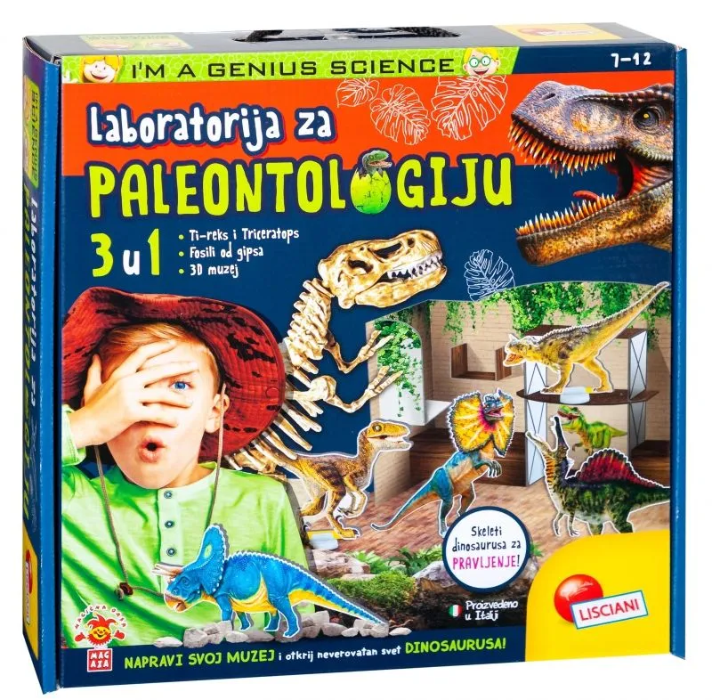 LISCIANI Edukativna igra Mali genije SR laboratorija - Palentologije 3u1