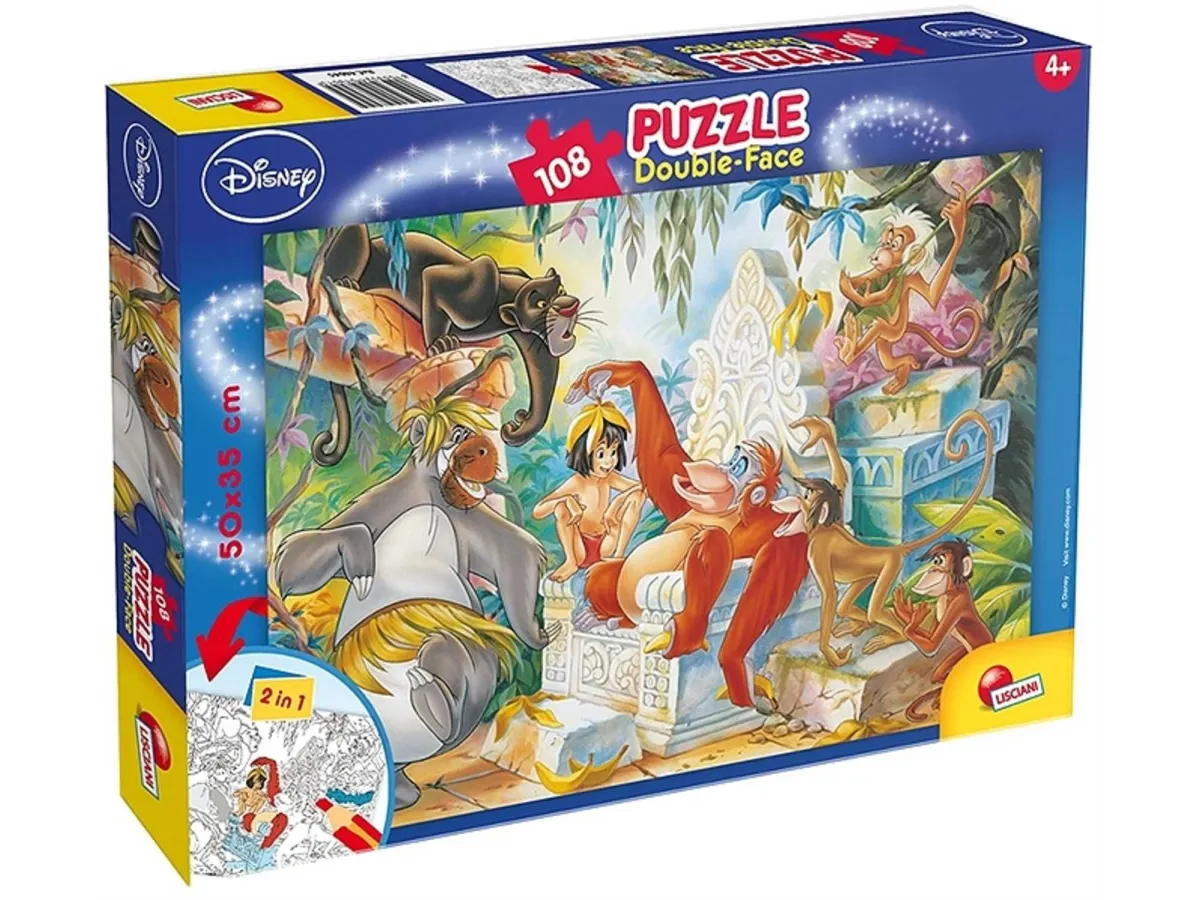 LISCIANI Puzzle Knjiga o Džungli 2u1 složi I oboji - 108 delova