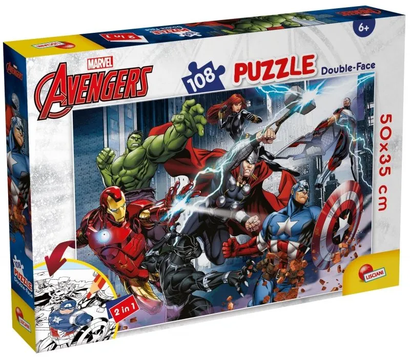 LISCIANI Puzzle Marvel Avengers 2u1 složi I oboji - 108 delova