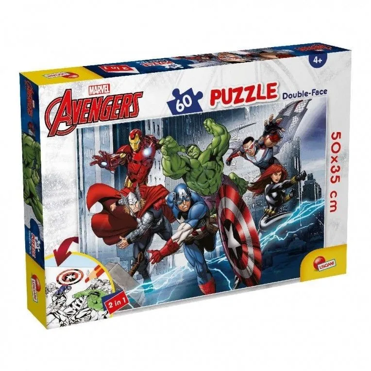 LISCIANI Puzzle Marvel Avengers 2u1 složi I oboji -60 delova