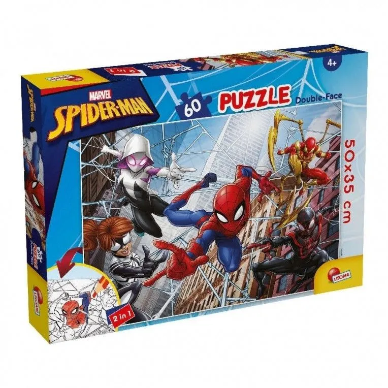 LISCIANI Puzzle Marvel Spiderman 2u1 složi I oboji - 60 delova