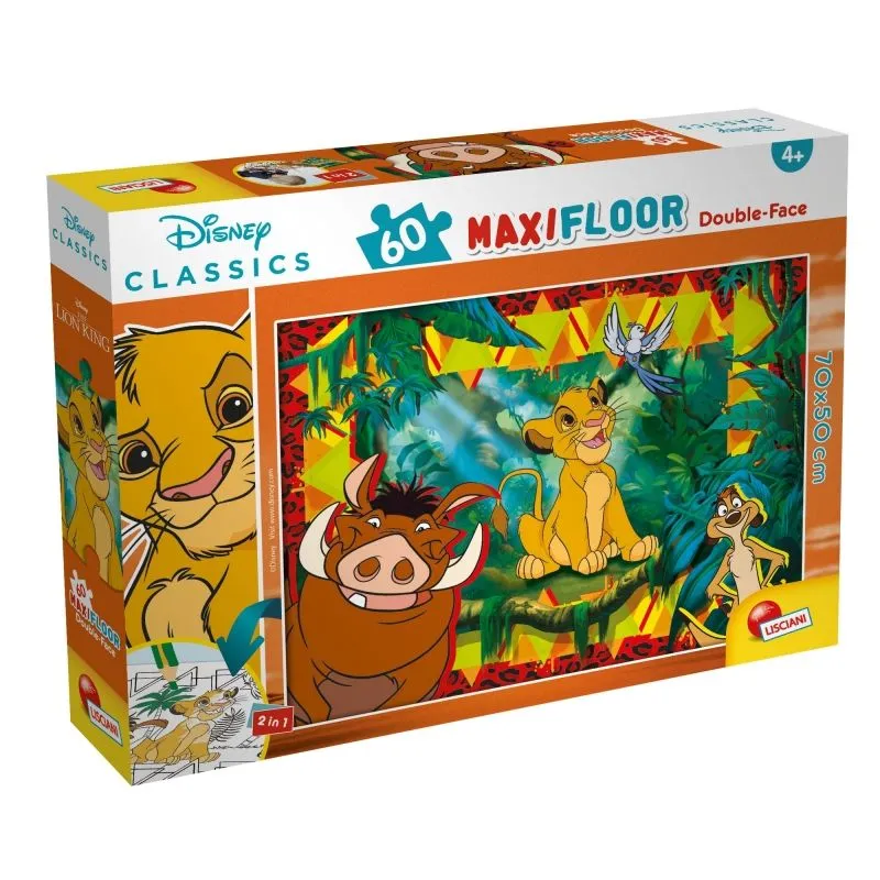 LISCIANI Puzzle Maxi Lion King 2u1 složi I oboji - 60 delova